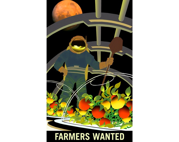 Farmers Wanted NASA Recruitment Poster | Art Print | Canvas Print | Fine Art Poster | Art Reproduction | Archival Giclee | Gift Wrapped
