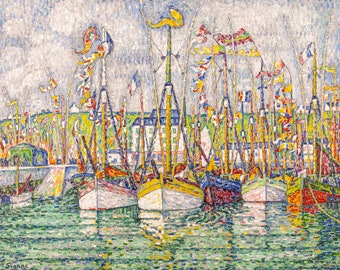 Paul Signac, Blessing of the Tuna Fleet at Groix, 1923 | Art Print | Canvas Print | Fine Art Poster | Art Reproduction | Archival Giclee
