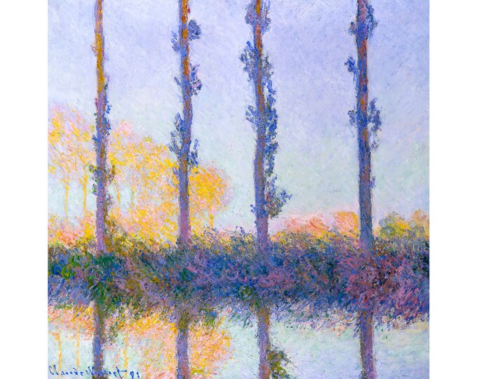 Claude Monet, The Four Trees, 1891 | Art Print | Canvas Print | Fine Art Poster | Art Reproduction | Archival Giclee | Gift Wrapped