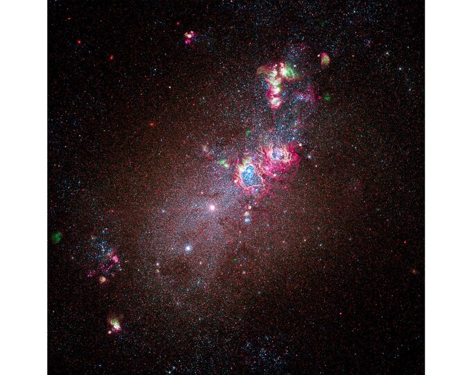 Galaxy NGC 4214, NASA Space Art | Art Print | Canvas Print | Fine Art Poster | Art Reproduction | Archival Giclee | Gift Wrapped