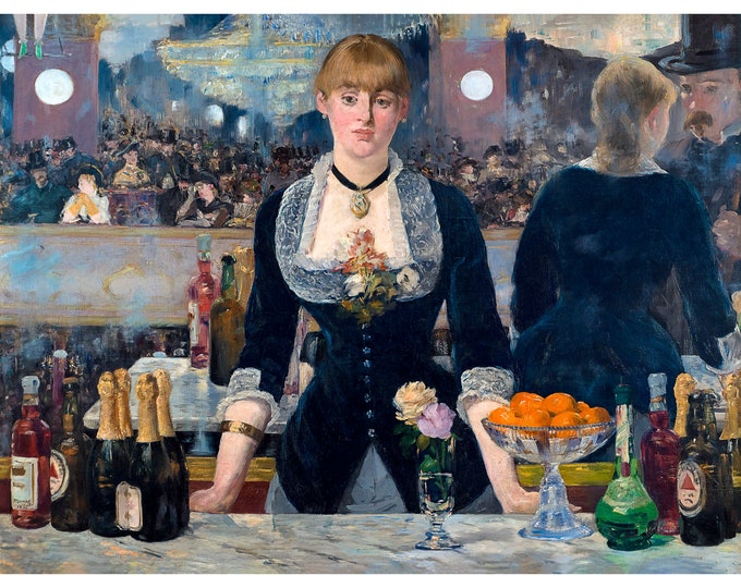 Edouard Manet, A Bar at the Folies-Bergère, 1882 | Art Print | Canvas Print | Fine Art Poster | Art Reproduction | Archival Giclee | Gift