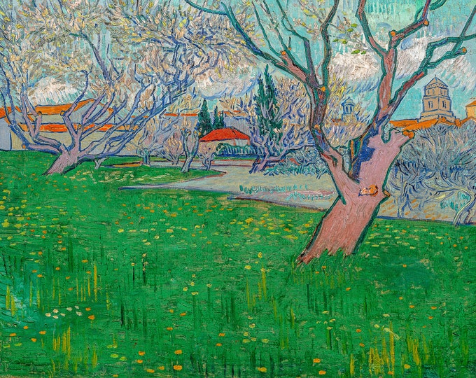 Van Gogh, Orchards in blossom, view of Arles, 1889 | Art Print | Canvas Print | Fine Art Poster | Art Reproduction | Archival Giclee | Gift