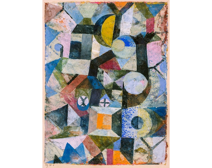 Paul Klee, Composition with the Yellow Half-Moon and the Y, 1918 | Art Print | Canvas Print | Fine Art Poster | Art Reproduction | Archival