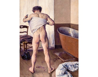 Gustave Caillebotte, Man at His Bath, 1884 | Art Print | Canvas Print | Fine Art Poster | Art Reproduction | Archival Giclee | Gift Wrapped
