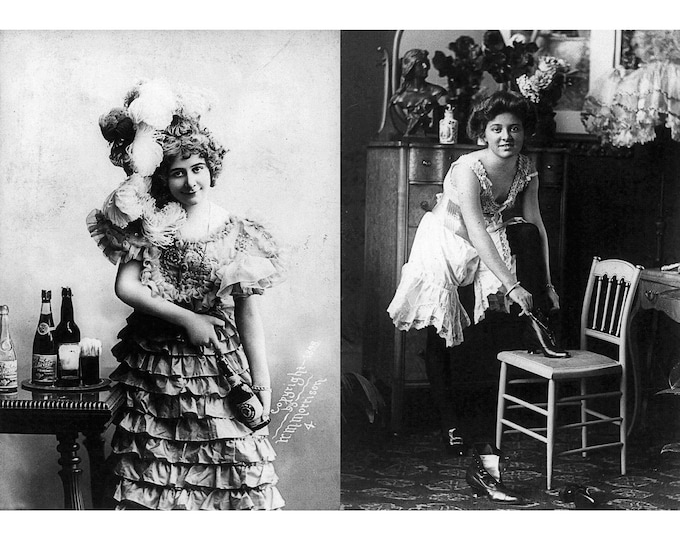 Erotic Photography, 1890's, M Morrison, Diptych | Art Print | Canvas Print | Fine Art Poster | Art Reproduction | Archival Giclee | Gift