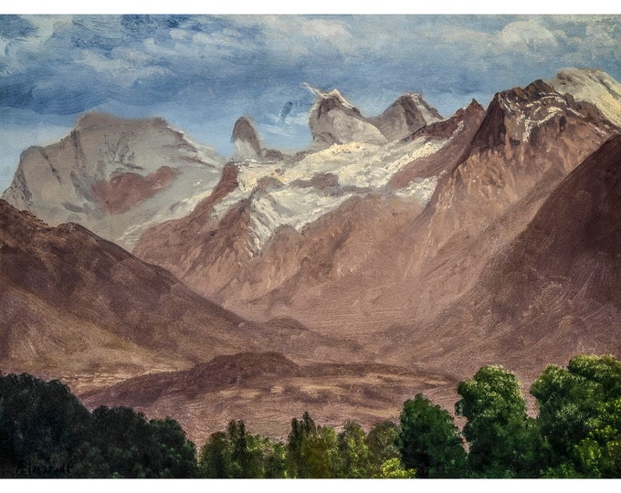 Albert Bierstadt, In the High Mountains | Art Print | Canvas Print | Fine Art Poster | Art Reproduction | Archival Giclee | Gift Wrapped