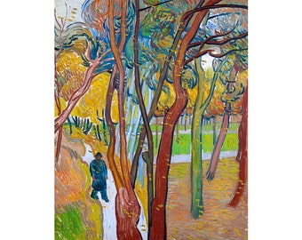 Van Gogh, The Garden of Saint Paul's Hospital ('Leaf-Fall'), 1889 | Art Print | Canvas Print | Fine Art Poster | Art Reproduction | Archival