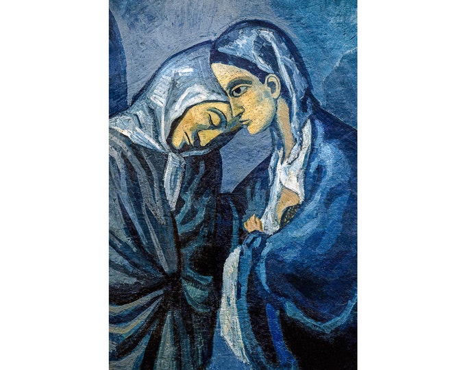 Pablo Picasso, The Visit, Two Sisters, 1902 | Art Print | Canvas Print | Fine Art Poster | Art Reproduction | Archival Giclee | Gift Wrapped