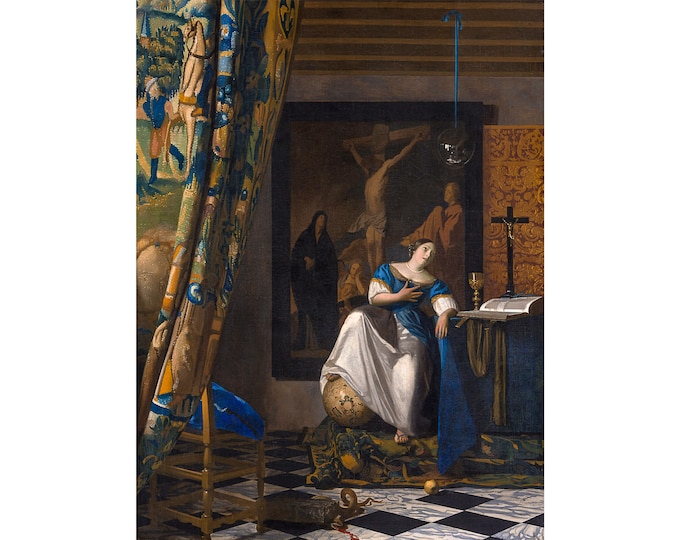 Vermeer, The Allegory of Faith, 1672 | Art Print | Canvas Print | Fine Art Poster | Art Reproduction | Archival Giclee | Gift Wrapped