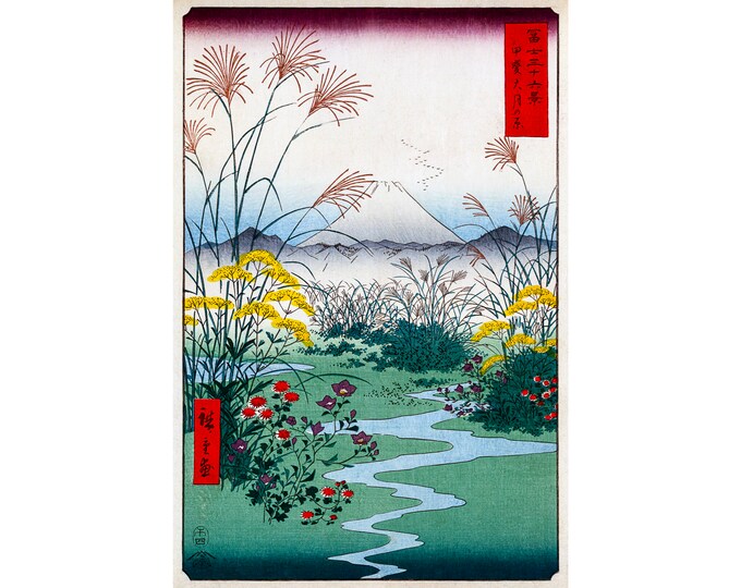 Hiroshige Ando, Otsuki Fields In Kai Province | Art Print | Canvas Print | Fine Art Poster | Art Reproduction | Archival Giclee | Gift Wrap