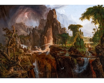 Thomas Cole, Expulsion from the Garden of Eden, 1828 | Art Print | Canvas Print | Fine Art Poster | Art Reproduction | Archival Giclee