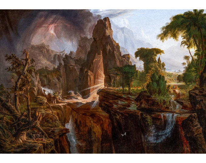 Thomas Cole, Expulsion from the Garden of Eden, 1828 | Art Print | Canvas Print | Fine Art Poster | Art Reproduction | Archival Giclee