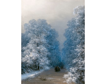 Ivan Aivazovsky, Winter Landscape, 1876 | Art Print | Canvas Print | Fine Art Poster | Art Reproduction | Archival Giclee | Gift Wrapped