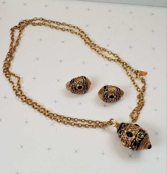 Joan Rivers JET ANNIVERSARY PENDANT and Matching … - image 4