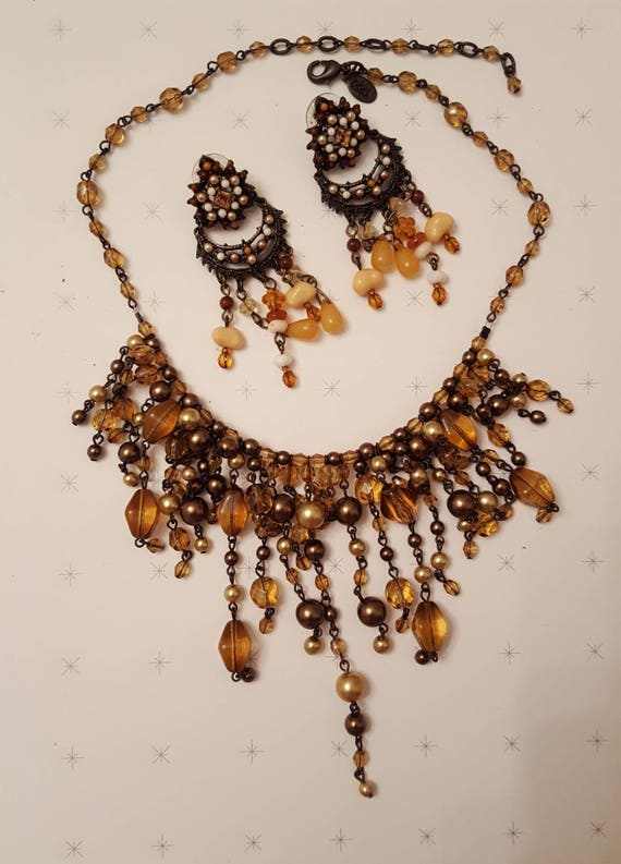 REDUCED!!! JOAN RIVERS Fringe Necklace & Earrings - image 1