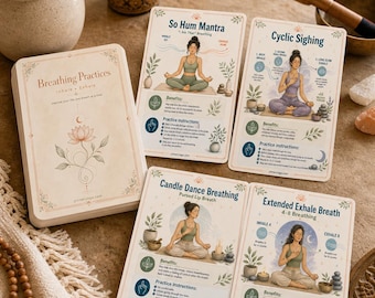 Ademhalingsoefeningen Kaartspel Ademhalingsdagboek met aanwijzingen Pranayama en ademhalingsoefeningen Mindfull ademhaling voor therapeuten Yogacoaches