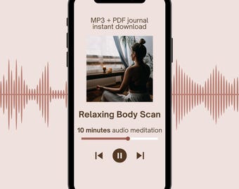 Guided Body Scan Meditation Audio: Relaxing Yoga MP3 (Downloadable PDF Journal Included)