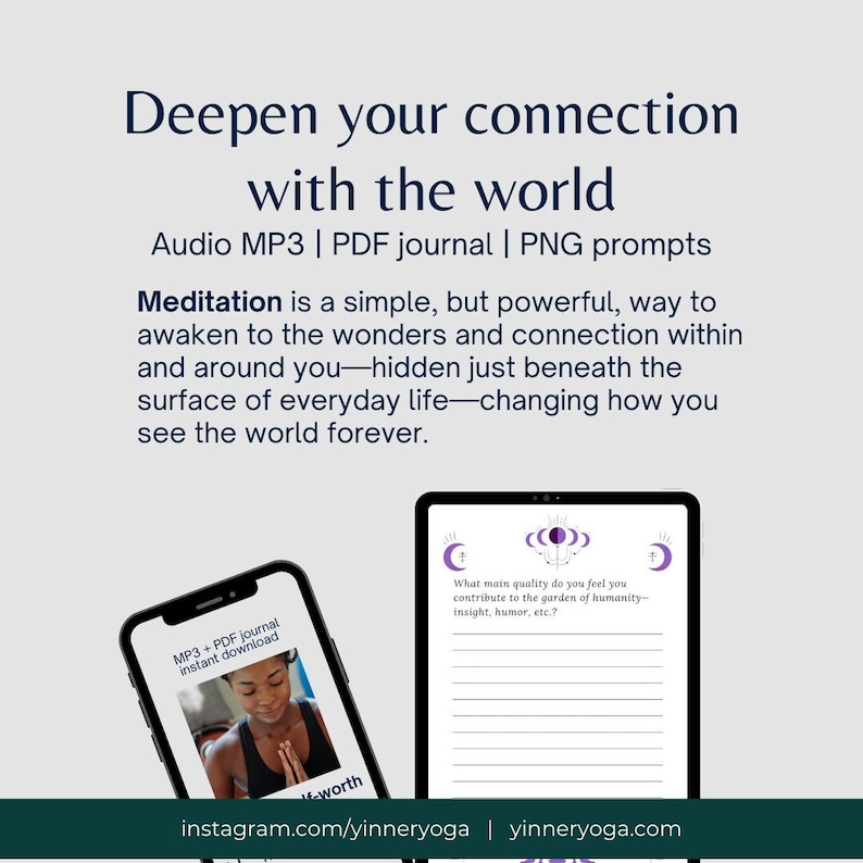 Guided Audio Meditation: Deeper Connection (MP3 Download, PDF Journal & Prompts image 4