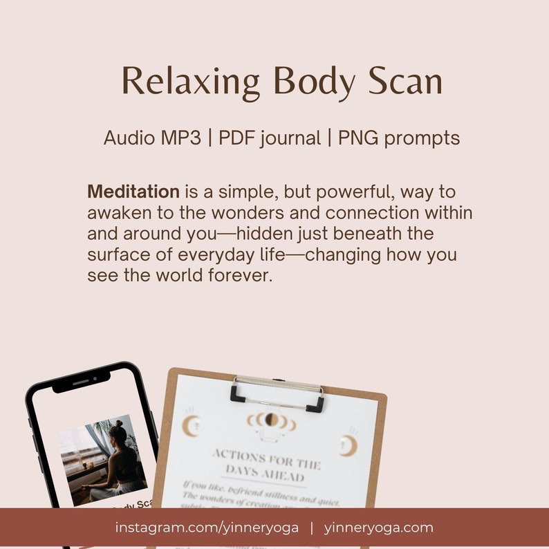 Guided Body Scan Meditation Audio: Relaxing Yoga MP3 (Downloadable PDF Journal Included) image 7