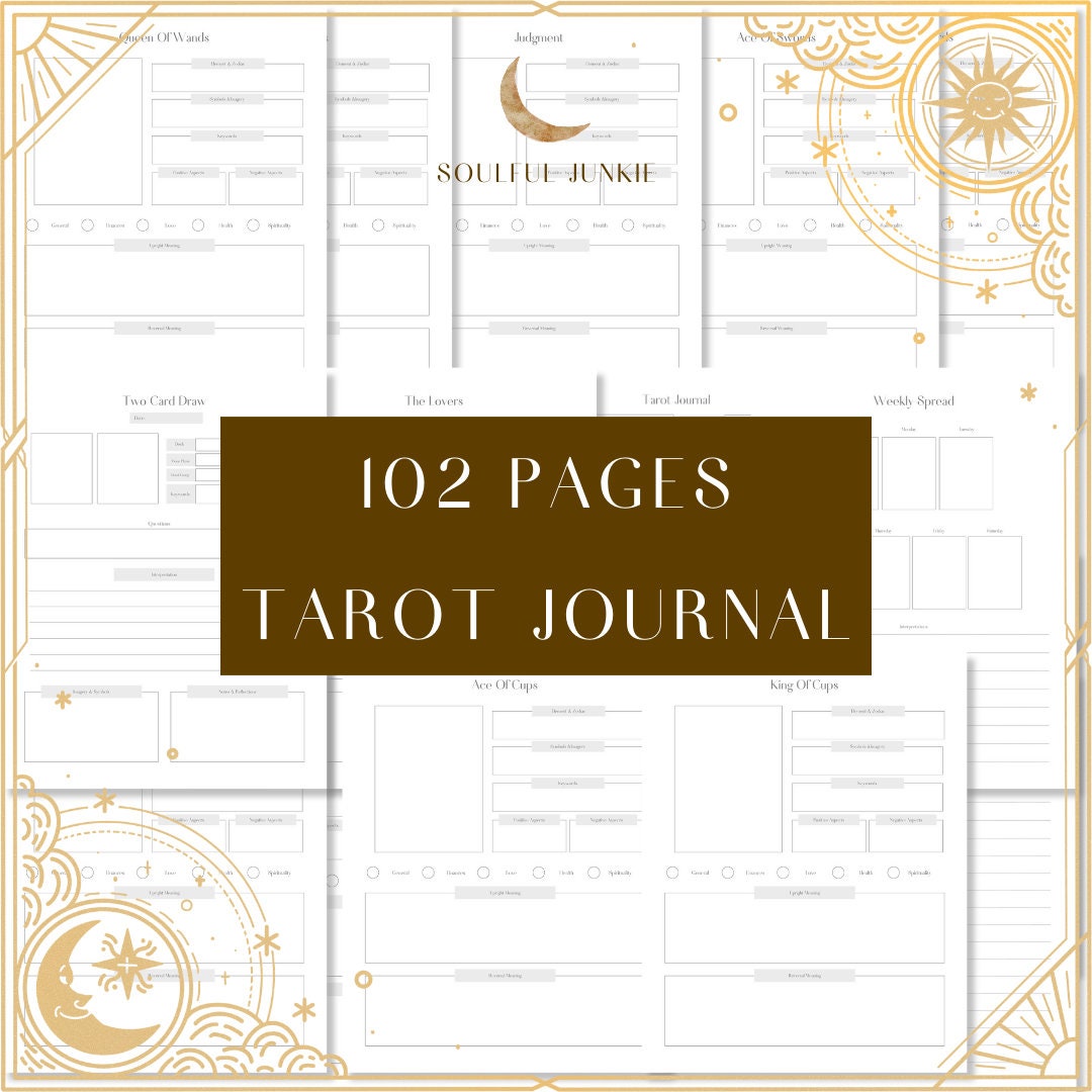 Printable Tarot Journal, Instant Download Digital Tarot Journal, Daily Card Reading, Tarot ...