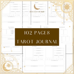 Journal de tarot imprimable, journal de tarot numérique à téléchargement immédiat, lecture quotidienne de cartes, tartes à tartiner, cahier d'exercices de tarot