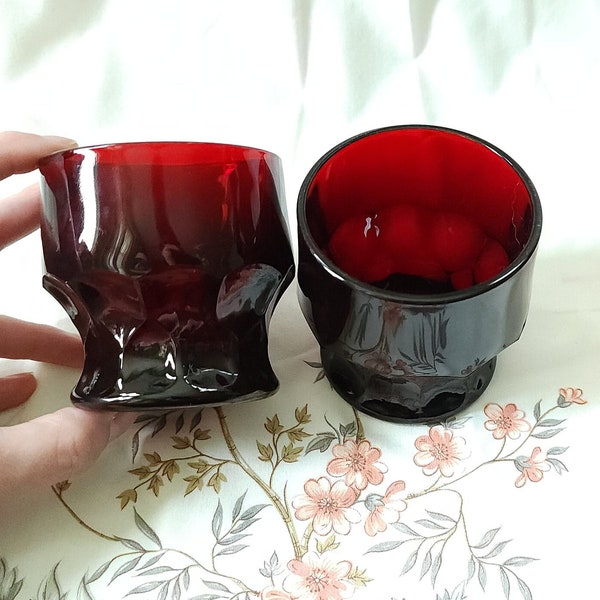 Vintage Anchor Hocking Ruby Red Glass Set