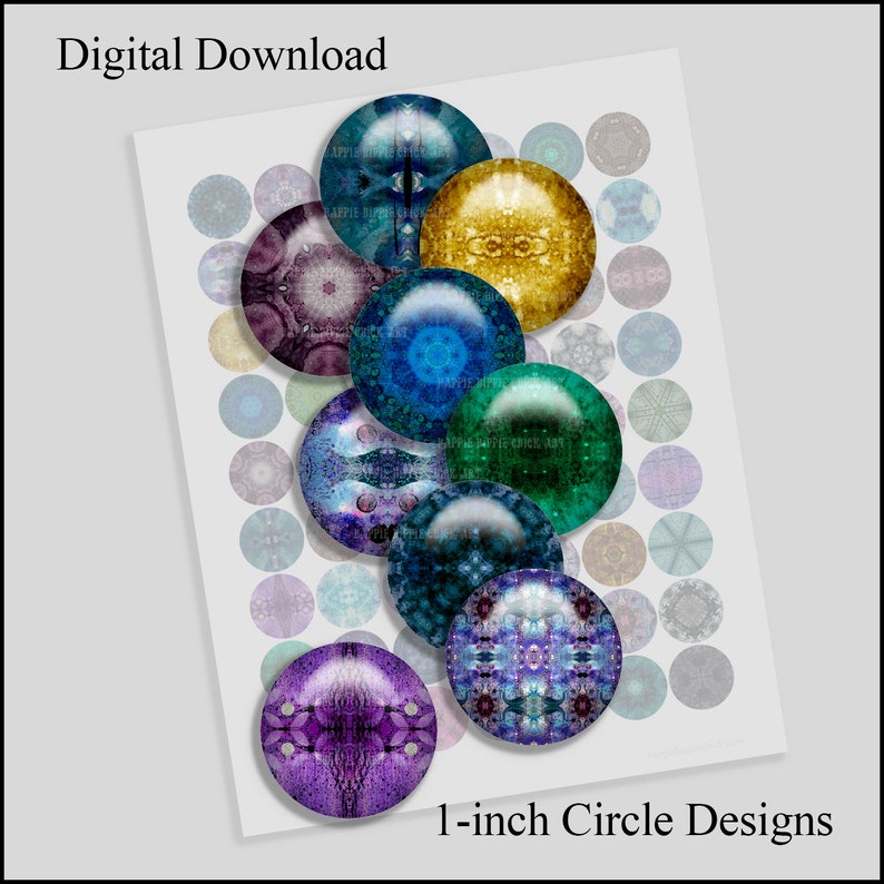 1 Inch Circle Cabochon Image Printable Commercial License | Etsy
