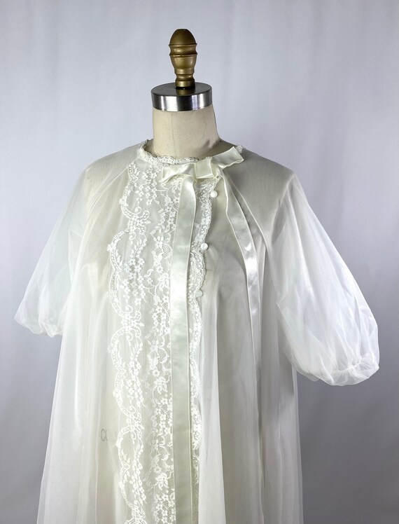 vintage sheer sleeve nightgown/size medium - image 7