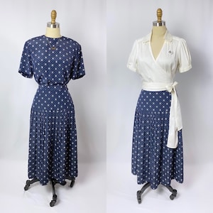 Kasper For A.S.l Skirt and top 1980s/two piece vintage set/Size M-L
