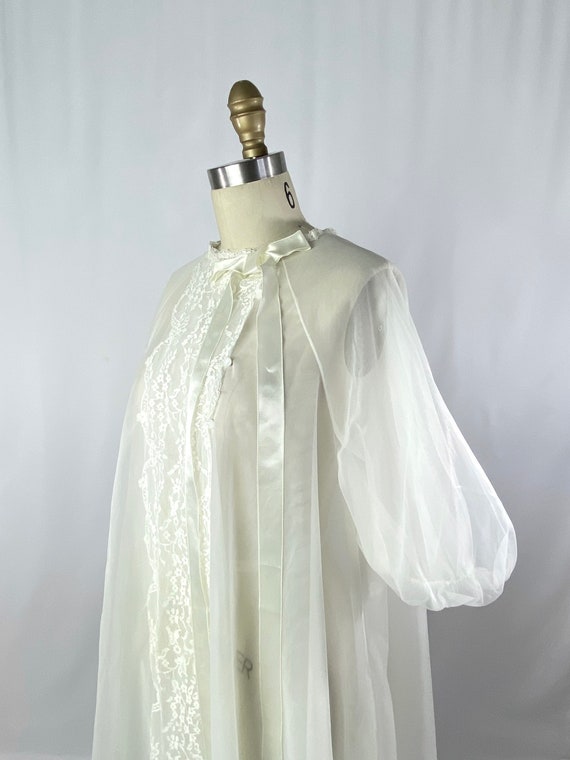 vintage sheer sleeve nightgown/size medium - image 3