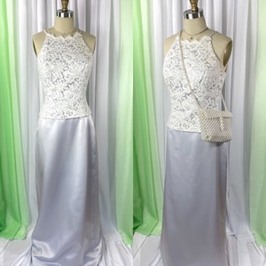 Vintage Vivian Dessy Dimond  two  piece set / prom dress 90s / brides maid dress/ wedding dress/ Size medium