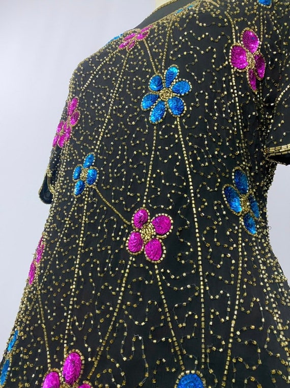 1980s sequin top/ vintage beaded blouse - image 6