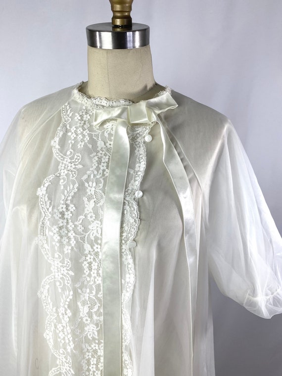 vintage sheer sleeve nightgown/size medium - image 9