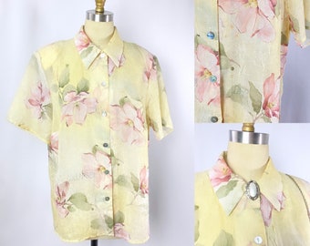 Vintage Sheer floral Button Up