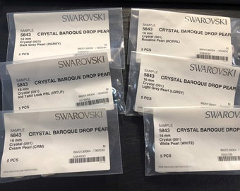 Swarovski - 5843 - Crystal Baroque Drop Pearl in 6 colors - 16 mm or 12 mm