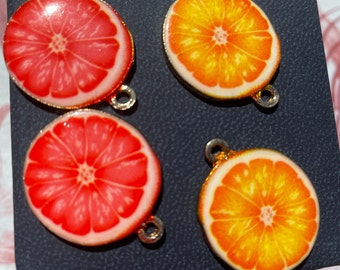 Summery pendants orange, grapefruit, pineapple, cactus and seahorse - different colors and shapes - approx. 21 mm