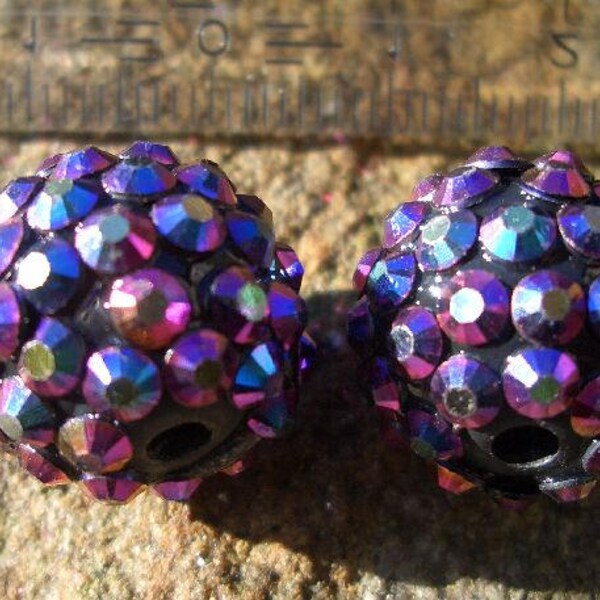 Shamballa Perle Straß AB - rund - in 6 verschiedenen Farben - 18-20mm