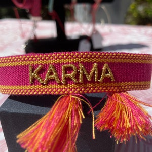 Strength bracelets - inspirational words - adjustable size with macrame sliding clasp and pretty tassels