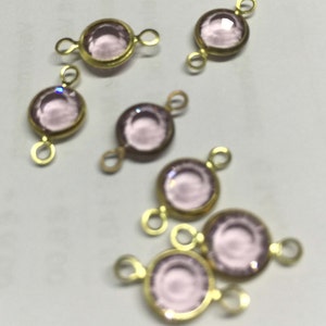 Swarovski Component - Zwischenteil mit 2 Ösen - Light Amethyst oder Blue Zircon - gold - 7mm