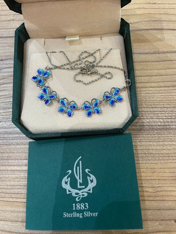 Collier Chaîne Argent 925 Maille Art Nouveau Papillon - Occasion