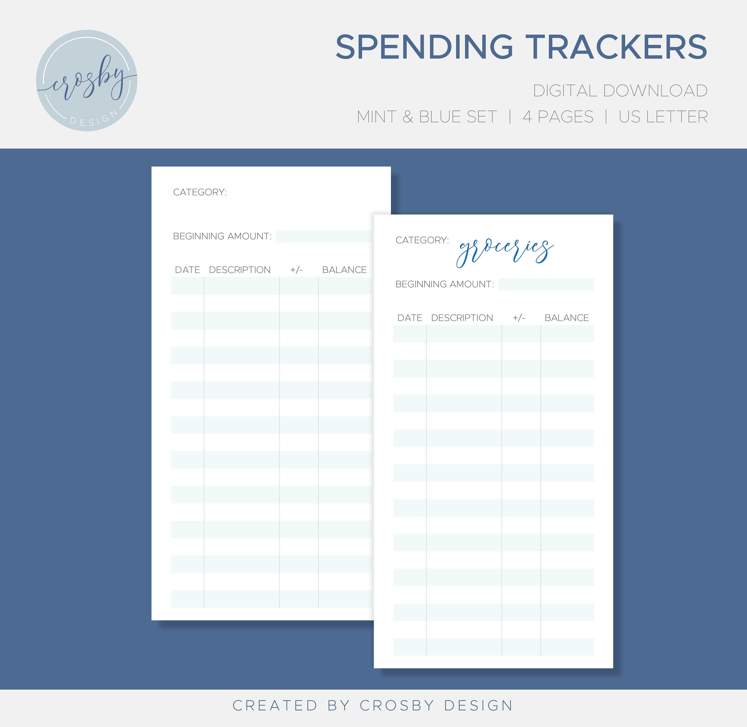 Spending Trackers Cashless Tracker Sheet Expense Tracker Etsy