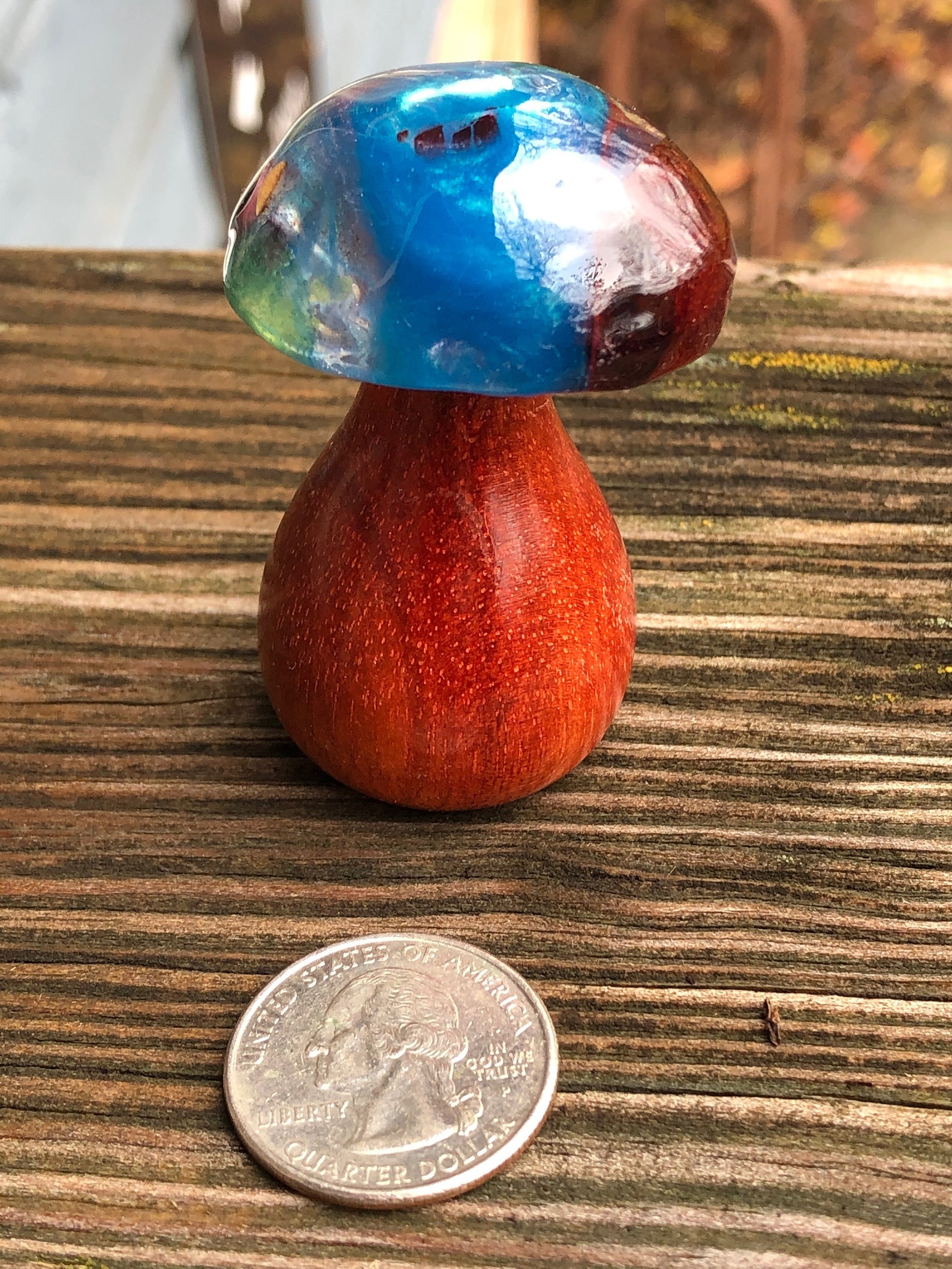 Handmade Magic Mushroom Padauk Base Wood/Resin Mix Etsy
