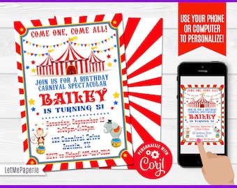 Carnival Invite Etsy
