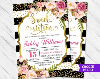 16th birthday invite etsy