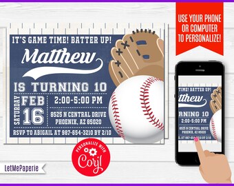 baseball invitation etsy