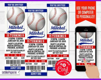 baseball ticket etsy