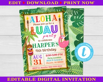 luau invitations etsy