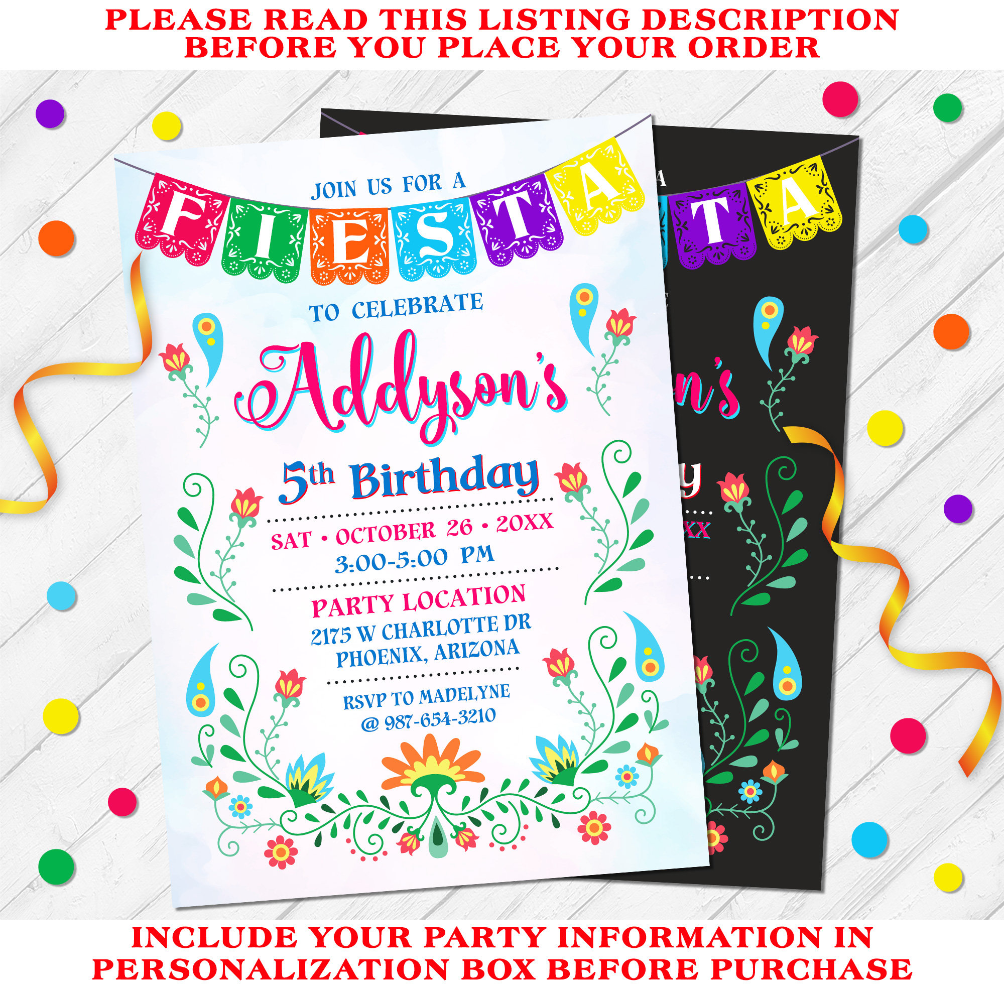Fiesta Invitation Fiesta Birthday Invitation Fiesta Party Etsy Australia