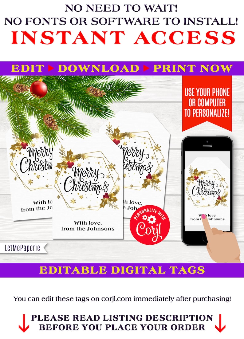 Xmas wreath tags template, editable Xmas reward tag, printable Xmas tags, Merry Xmas Tags, edit on your own, Immediate Down load photograph regarding Printable Christmas Tags Template identified as Xmas wreath tags template, editable Xmas present tag, printable Xmas tags, Merry Xmas Tags, edit you, Prompt Obtain