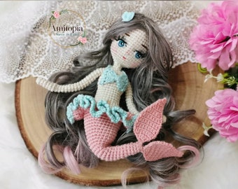 sophia mermaid amigurumi pattern/ doll pattern/ pdf English pattern / crochet doll tutorial /stuffed doll/ toy pattern/ pattern by Amitopia